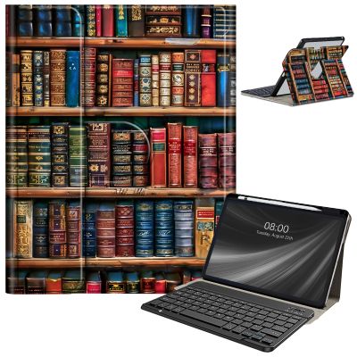 Keyboard Case for iPad 9th/8th/7th Generation, for iPad 10.2/iPad Pro 10.5"/iPad Air 3rd Gen Case with Keyboard and Pencil Holder, Rugged Rotate Stand Cover Case with Clear Back, Books