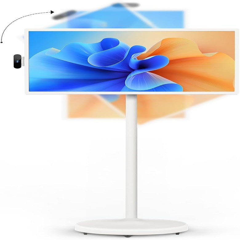 Neeni Play 32-Inch Smart Portable TV with 1080P Touchscreen, Rotatable Display, Rolling Stand, Built-in Battery, Android OS, Remote, External 4K Camera