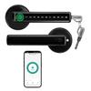 Fingerprint Door Lock, Electronic Keyless Entry Door Lock with Handle, Smart Door Knob with APP, Code, Fingerprint Biometric, Backup Key for Bedroom, Home, Hotel, Office, Apartment (Black) view 1