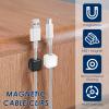 20Pcs Magnetic Desk Cable Organizer, Self Adhesive Cable Holder, Cable Clips, Charging Cable Storage Holder, Cable Management Cord Clips for Bedside Table Kitchen Appliance Office Table view 2
