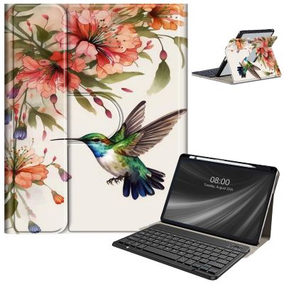 AIRWEE Keyboard Case for iPad Air 11 Inch (M2) 2024,for iPad Air 6/5/4(2024/2022/2020),for iPad Pro 11 4/3/2 Case with Keyboard and Pencil Holder,Clear Back Cover for iPad 10 Gen 2022,Hummingbirds