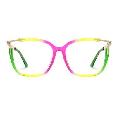 Zeelool Square Blue Light Glasses for Women Chic Multicolor Designer Full Eyeglasses Oversized Non-prescription Eyewear Sidibe JGT261246-09B
