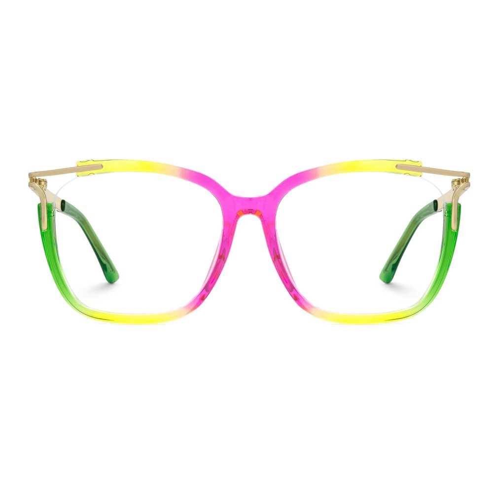 Zeelool Square Blue Light Glasses for Women Chic Multicolor Designer Full Eyeglasses Oversized Non-prescription Eyewear Sidibe JGT261246-09B