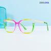 Zeelool Square Blue Light Glasses for Women Chic Multicolor Designer Full Eyeglasses Oversized Non-prescription Eyewear Sidibe JGT261246-09B view 2