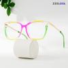 Zeelool Square Blue Light Glasses for Women Chic Multicolor Designer Full Eyeglasses Oversized Non-prescription Eyewear Sidibe JGT261246-09B view 3
