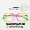 Zeelool Square Blue Light Glasses for Women Chic Multicolor Designer Full Eyeglasses Oversized Non-prescription Eyewear Sidibe JGT261246-09B view 4