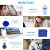 Temracha Safety Keychain Set for Women with Personal Alarm, Wristlet Strap Keychain Accessories Kit, with Card Holder and Pom Pom, Gift Set for Women and Girls (18 Pcs - Blue) view 4