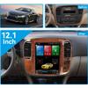 12.1 Inch Tesla Style CarPlay Android Car Stereo for Land Cruiser LC100 LX470 1999-2002 Auto Stereo Receiver Multimedia Player GPS Navigation Touch Screen Head Unit (Brown, 8-256GB) view 2