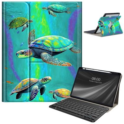 AIRWEE Keyboard Case for iPad Air 11 Inch (M2) 2024,for iPad Air 6/5/4(2024/2022/2020),for iPad Pro 11 4/3/2 Case with Keyboard and Pencil Holder,Clear Back Cover for iPad 10 Gen 2022,Green Turtle