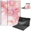 AIRWEE Keyboard Case for iPad Air 11 Inch (M2) 2024,for iPad Air 6/5/4(2024/2022/2020),for iPad Pro 11 4/3/2 Case with Keyboard and Pencil Holder,Clear Back Cover for iPad 10 Gen 2022,Pink Marble view 1