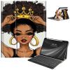 AIRWEE Keyboard Case for iPad Air 11 Inch (M2) 2024,for iPad Air 6/5/4(2024/2022/2020),for iPad Pro 11 4/3/2 Case with Keyboard and Pencil Holder,Clear Back Cover for iPad 10 Gen 2022,Crown Woman view 1