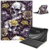 AIRWEE Keyboard Case for iPad Air 11 Inch (M2) 2024,for iPad Air 6/5/4(2024/2022/2020),for iPad Pro 11 4/3/2 Case with Keyboard and Pencil Holder,Clear Back Cover for iPad 10 Gen 2022,Skull Flower view 1