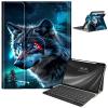 AIRWEE Keyboard Case for iPad Air 11 Inch (M2) 2024,for iPad Air 6/5/4(2024/2022/2020),for iPad Pro 11 4/3/2 Case with Keyboard and Pencil Holder,Clear Back Cover for iPad 10 Gen 2022,Angry Blue Wolf view 1