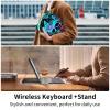 AIRWEE Keyboard Case for iPad Air 11 Inch (M2) 2024,for iPad Air 6/5/4(2024/2022/2020),for iPad Pro 11 4/3/2 Case with Keyboard and Pencil Holder,Clear Back Cover for iPad 10 Gen 2022,Blue Skull Moon view 3