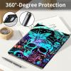 AIRWEE Keyboard Case for iPad Air 11 Inch (M2) 2024,for iPad Air 6/5/4(2024/2022/2020),for iPad Pro 11 4/3/2 Case with Keyboard and Pencil Holder,Clear Back Cover for iPad 10 Gen 2022,Blue Skull Moon view 4