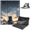 AIRWEE Keyboard Case for iPad Air 11 Inch (M2) 2024,for iPad Air 6/5/4(2024/2022/2020),for iPad Pro 11 4/3/2 Case with Keyboard and Pencil Holder,Clear Back Cover for iPad 10 Gen 2022,Sky Stars Cat view 1