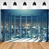 10x6.5ft City Landscape Backdrop Window Outside Night View Photography Background Modern Buildings New York Skyline Banner Decorations Business Office Wallpaper Photo Booth Props view 1
