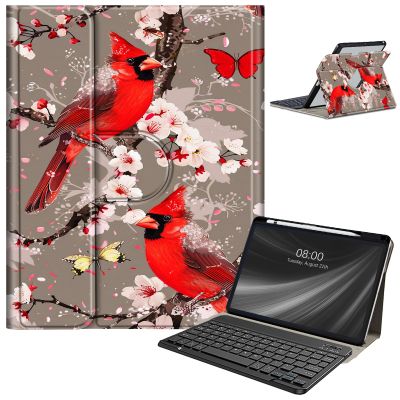 AIRWEE Keyboard Case for iPad Air 11 Inch (M2) 2024,for iPad Air 6/5/4(2024/2022/2020),for iPad Pro 11 4/3/2 Case with Keyboard and Pencil Holder,Clear Back Cover for iPad 10 Gen 2022,Red Cardinals