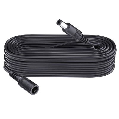 Security-01 5M 16FT DC Power Extension Cable 5.5mm x 2.1mm,for CCTV Camera IP WiFi Camera,DVR,LED Strip,DC Power Supply Adapter Extender Cable,Black