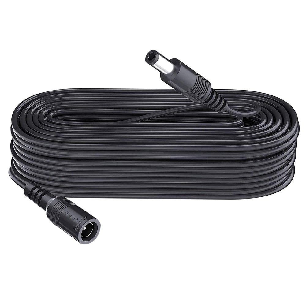 Security-01 5M 16FT DC Power Extension Cable 5.5mm x 2.1mm,for CCTV Camera IP WiFi Camera,DVR,LED Strip,DC Power Supply Adapter Extender Cable,Black