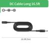 Security-01 5M 16FT DC Power Extension Cable 5.5mm x 2.1mm,for CCTV Camera IP WiFi Camera,DVR,LED Strip,DC Power Supply Adapter Extender Cable,Black view 3