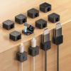 12 Pack Magnetic Cable Clips, Phone Cord Holder for Nightstand, Under Desk Cable Management, Canisflax Adhesive Wire Charging Cord Organizer Keepers Holder for Home Office Car Wall Desktop view 1