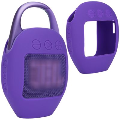 Lebakort Silicone Cover Compatible with JBL Clip 5 Portable Speaker (Purple Cover)