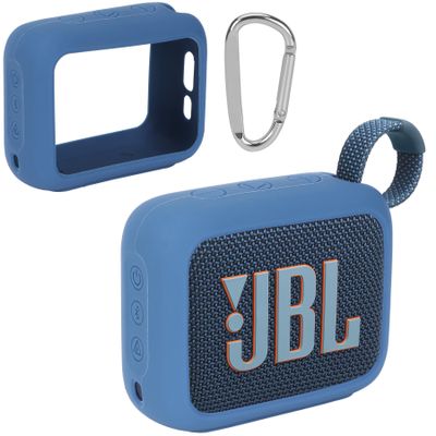 Lebakort Silicone Cover Compatible with JBL GO 4 Portable Speaker (Blue Cover)