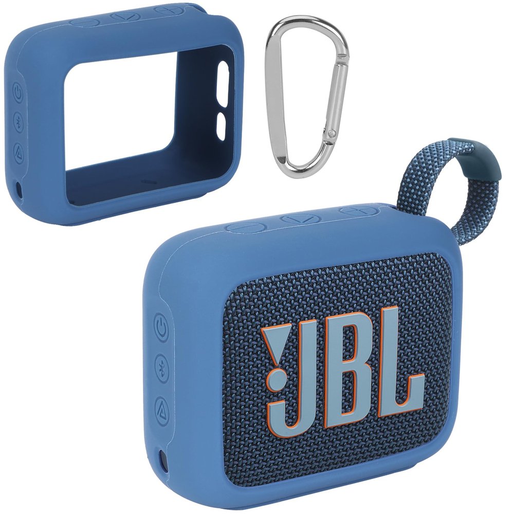 Lebakort Silicone Cover Compatible with JBL GO 4 Portable Speaker (Blue Cover)