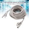 Grcfumo 5M/10M/15M/20M RJ45 DC Ethernet CCTV Cable, Ethernet CCTV Cable, Cat 5 and Power Extension Two in One Cable for IP Cameras and NVR System (10M) view 2