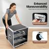 12U Cabinet Rolling Network Rack, Small Server Rack Shelf with Wheel & Side Panels, Audio Studio Video Telecom Equipment Rack for Computer Chassis, Mixing Consoles, Black view 4