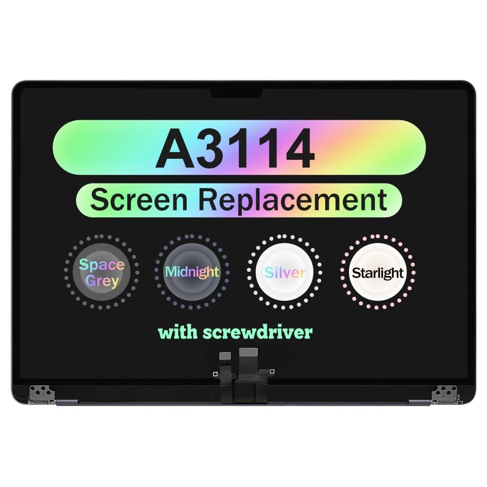 15.3" LCD Full Top Display Assembly for MacBook Air A3114 M3 2024 Retina EMC 9301 EMC 8612 2880 x 1864 (Silver)