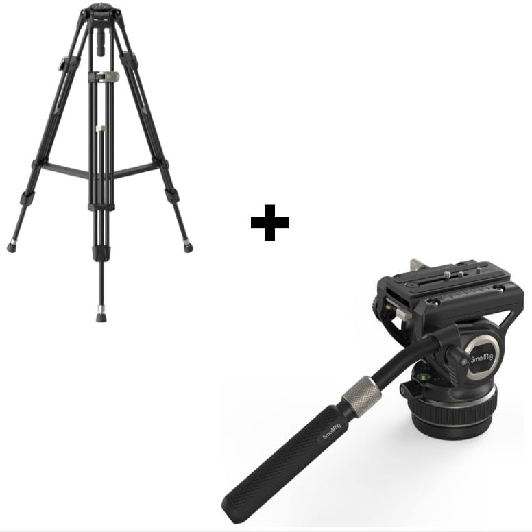 SmallRig AD-80 FreeBlazer Heavy-Duty Tripod and DH10 Heavy Duty Tripod Fluid Video Head