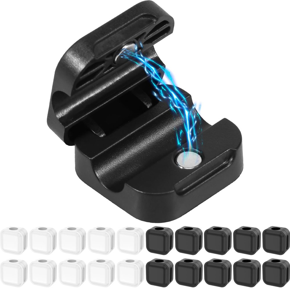 20PCS Magnetic Cord Organizer, Wire Holder Keeper Organizer for Phone Charger Cord [Smooth Adjustable], Strong Cable Wire Management for Home, Office, Car, Desk, Nightstand