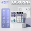 ZMX X BOYI TD31Pro Mechanical Number Pad,30 Keys Hot Swap Wireless BT5.0/2.4GHz/Type-C Wired Numeric Keypad Programmable RGB Gaming Numpad Keyboard with Knob Screen for Laptop/Mac (White-Purple) view 2