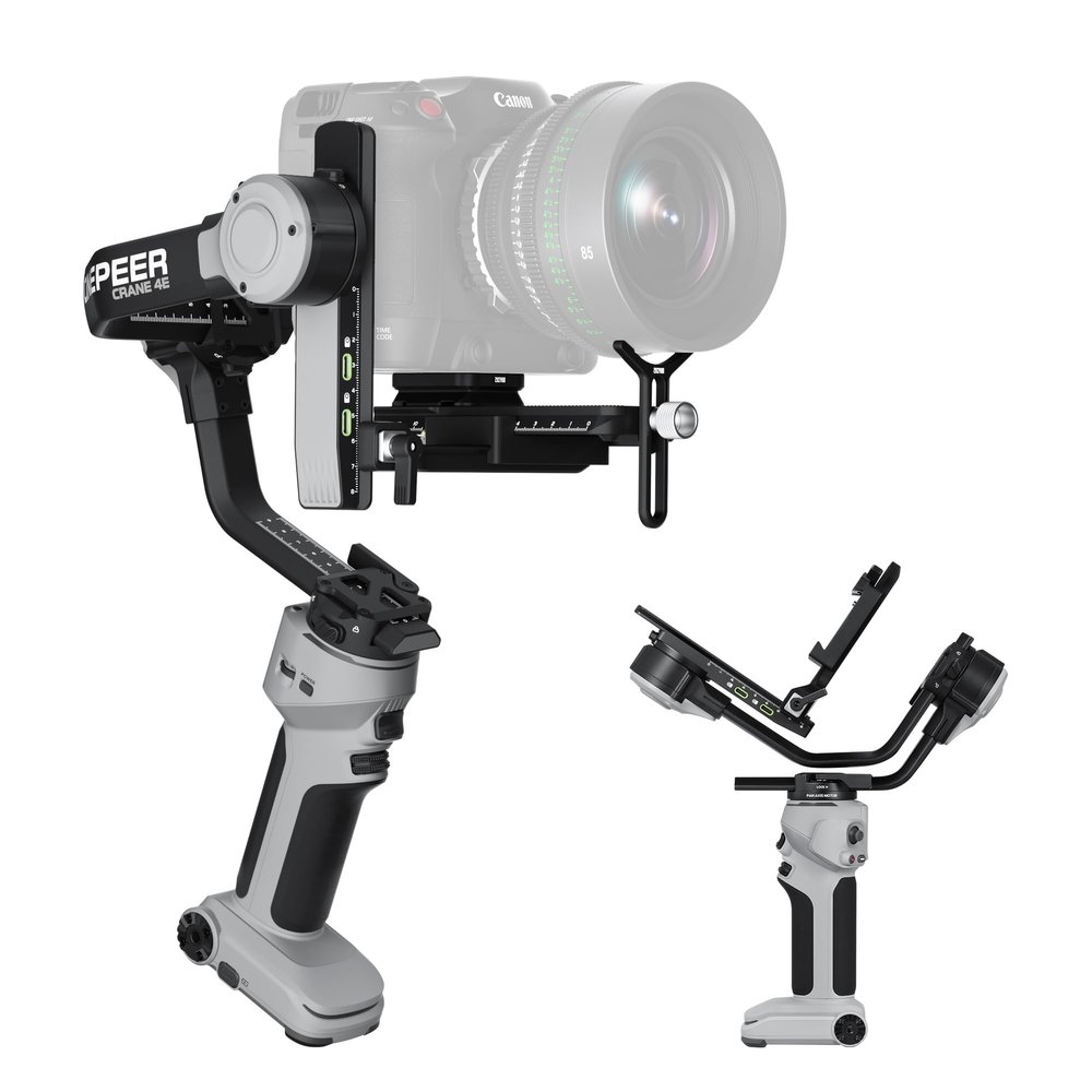 ZHIYUN Crane 4E Gimbal Stabilizer for Camera, Handheld 3 Axis DSLR Gimbal Stabilizer for Canon/Nikon/Sony with Tripod, Native Vertical Shooting, Video Recording, Specialty Expansion