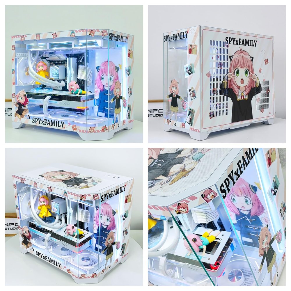 Computer Cases, Mid-Tower PC Gaming Case ATXM-ATX/ITX - Front I/O USB 3.0 Port - 3 Sided Glass - 10 Fan Installation Position - Water Cooling Installation Ready