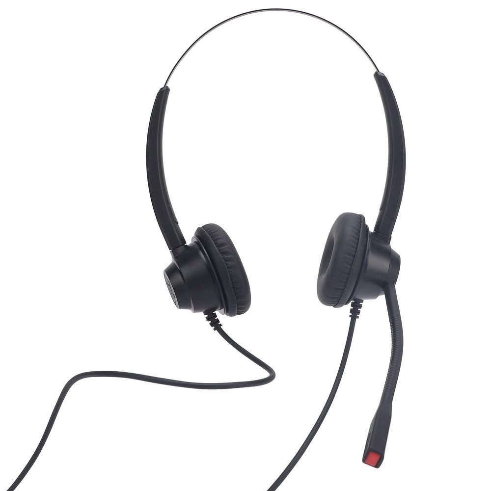 EBTOOLS Corded Telephone Headset, Binaural Office Phone Headset with Noise Canceling Mic, Volume Control, Mute, USB Plug Play for Office Call Center Deskphone Cell Phone PC Laptop