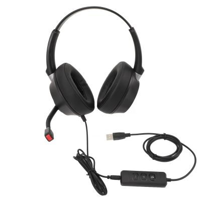 EBTOOLS Call Center Headset, USB Corded Telephone Headset, Binaural Office Phone Earphone with Noise Canceling Mic, USB to USB C Adapter, Volume Control, Mute