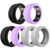 TiMOVO 6 Pack Ring Cover Compatible with Oura Ring Gen 4/Gen 3/Galaxy/AIR/RingConn, Anti-Scratch Elastic Silicone Case for Women Men, Size S Black/Gray/Purple view 1