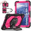 360 Rotating Case for Samsung Galaxy Tab A9 SM-X110 SM-X115 SM-X117 8.7 inch A9 Plus SM-X210 SM-X216B SM-X218U Armor Stand Cover (Black-Rose Red, A9 Plus SM-X210 X216) view 1