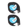 2 Pack and Oil Black on White Label Maker Tape, 12mm Wide 13ft Long, for D1 Label Machine, LM210D, LP420, LM500TS view 1