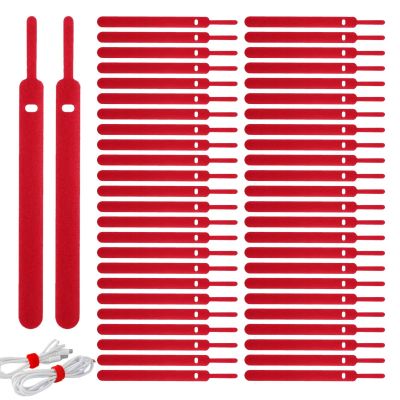 Cord Management Ties - 50Pcss Computer Cable Ties, Reusable Cable Wire Ties, Multi-purpose Cord Organizer Ties, Hook Cable Management Ties For Wire Management And Cord Organizer