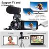 Yoidesu 4K 56MP Camcorder Video Camera, 18X Digital Zoom Vlogging Camera Webcam, IR Night Vision, Wi Fi 3.0 inch Camcorders with Microphone, Remote Control view 3