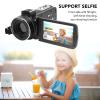 Wisoqu Camcorder Video Camera 4K Ultra 56MP with Night Vision, 18X Digital Zoom Camcorder Recorder 3 inch Rotation Vlogging Camera for with Remote Control view 3