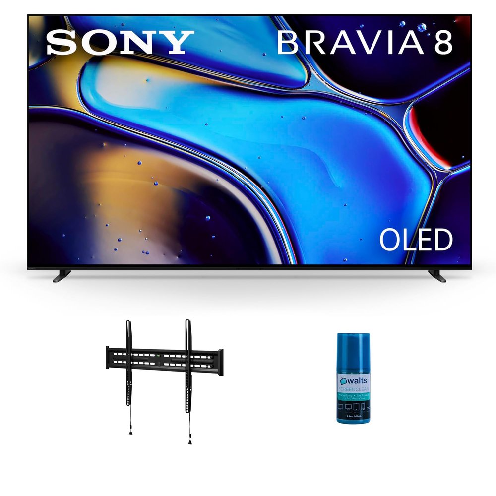 Sony K55XR80 55 Inch IMAX Enhanced Bravia OLED 4K HDR Google TV with a Walts TV FIXED-MOUNT-43-90 TV Mount for 43"-90" Compatible TVs and Walts HDTV Screen Cleaner Kit (2024)