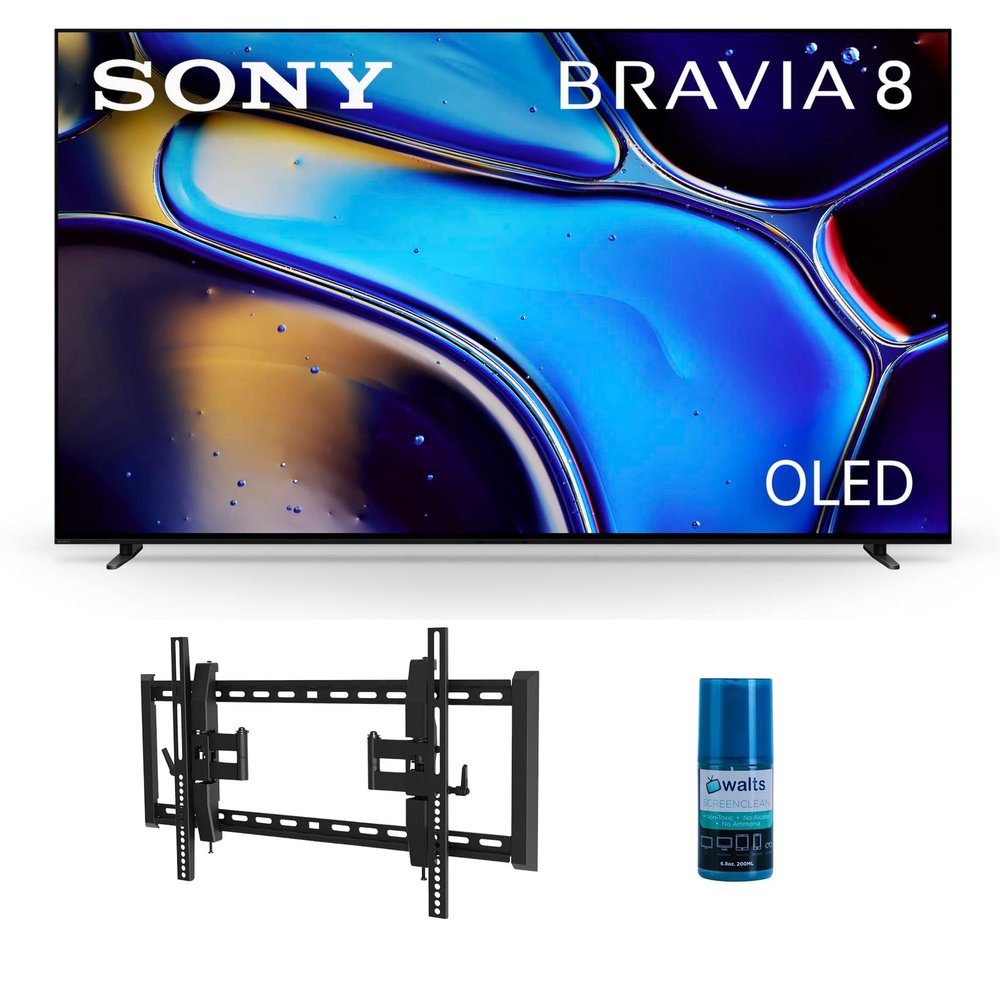 Sony K55XR80 55 Inch IMAX Enhanced Bravia OLED 4K HDR Google TV with a Walts TV TILT-EXTENSION-37-90 Tilt Mount for 37"-90" Compatible TVs and Walts HDTV Screen Cleaner Kit (2024)