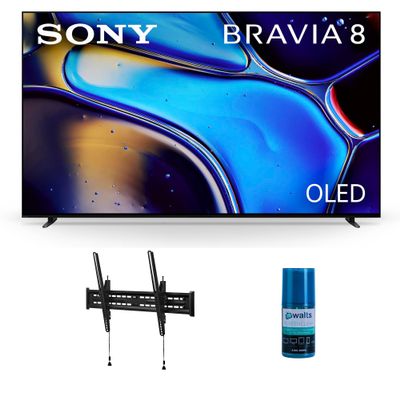 Sony K65XR80 65 Inch IMAX Enhanced Bravia OLED 4K HDR Google TV with a Walts TV Large/Extra Large Tilt Mount for 43"-90" Compatible TV's and Walts HDTV Screen Cleaner Kit (2024)