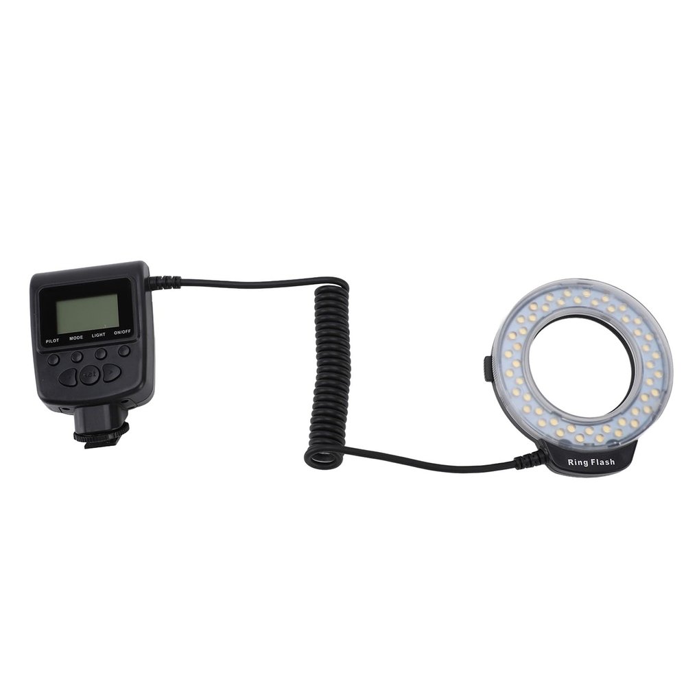 LED Macro Rings Flash, Flash Light with LCD Display Adapter Rings and Flash Diffuser for Most DSLR Cameras, Camera Rings Flash Light for Macro Photography, Plant Photography