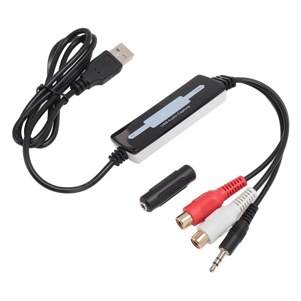 Capture Card, USB 2.0 Audio Capture Recorder Card, Converts Cassette Tape Audio to MP3 Music Converter Adapter, with 3.5mm and R/L Input, for / 8/10 and OS